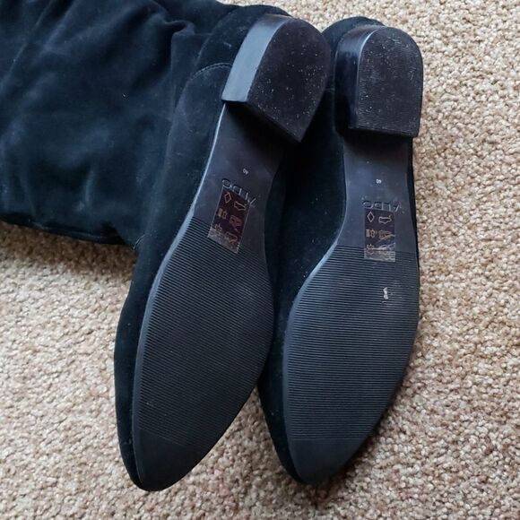 Aldo women's Black leather suede below the knee high boots size 40 - Picture 3 of 5